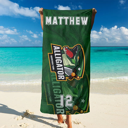 Custom Sports Team Logo Beach Towel, Add Your Logo Design Personalized Towels