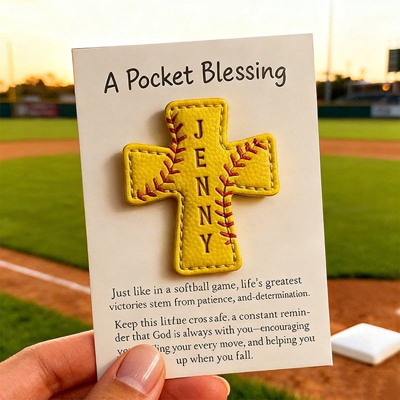 Baseball Cross Blessing Card,Pocket Blessing Baseball Cross