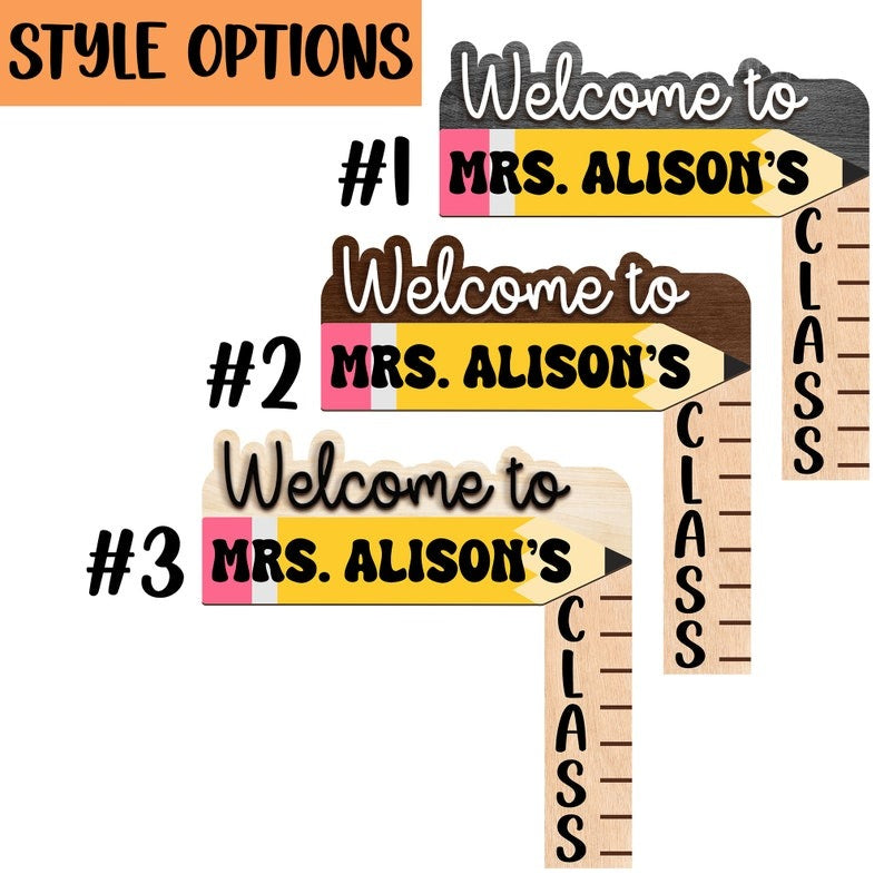 Personalized Teacher Name Doorframe Corner Sign