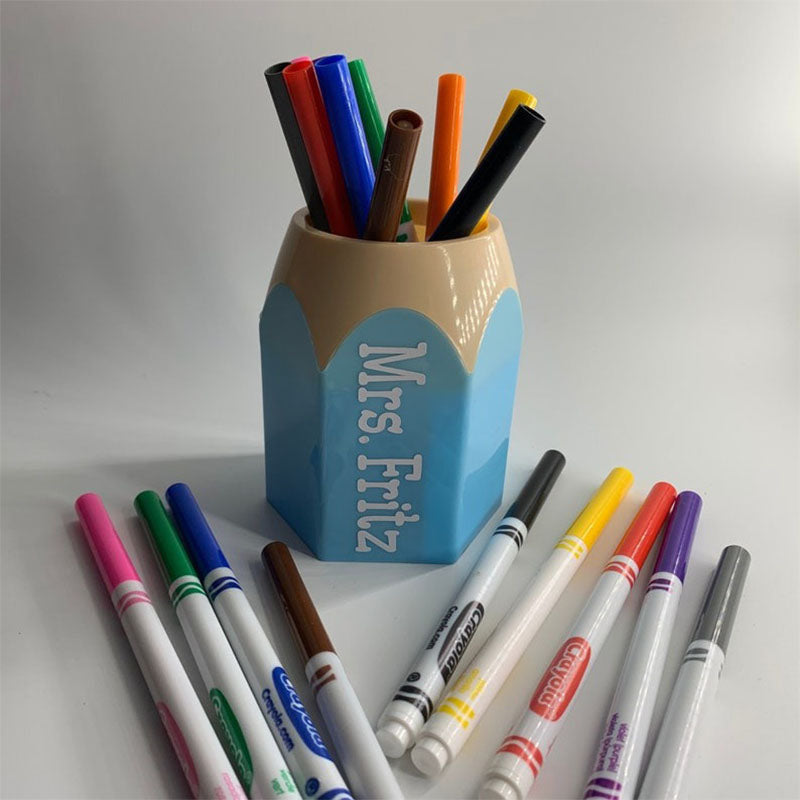 Personalized pencil holder for desk decor for classroom teacher