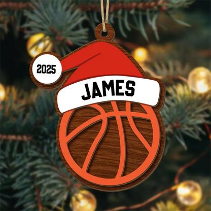 Personalized Sports Christmas Ornament, Custom Name Ornament