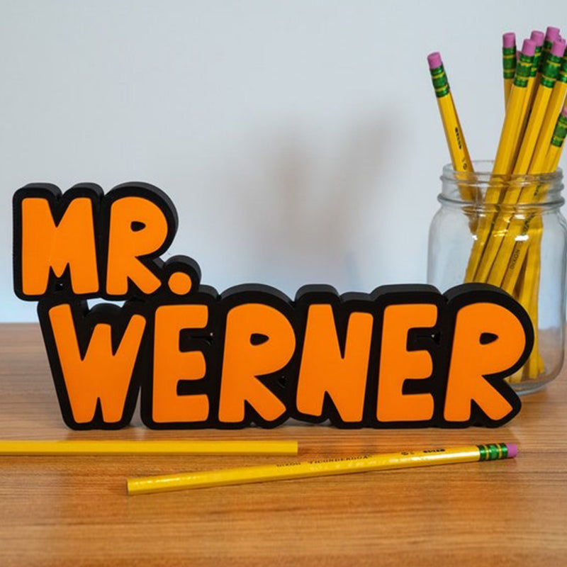 Teacher Name Plate for Desk, Multicolor Teacher Name Sign