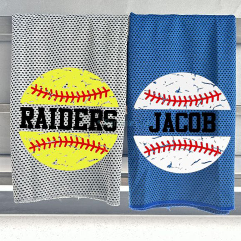 Custom Personalized Sports Towel, Baseball Softball Cooling Towel