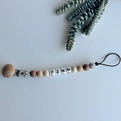 Neutral Personalized Custom Pacifier Clip | Custom Baby Name | Personalized Baby Gift | Baby Shower | Newborn Gift | Smiley | Checkered Clip
