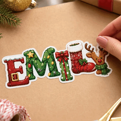 Personalized Christmas Name Stickers for Gift Wrapping – Custom Santa Labels,