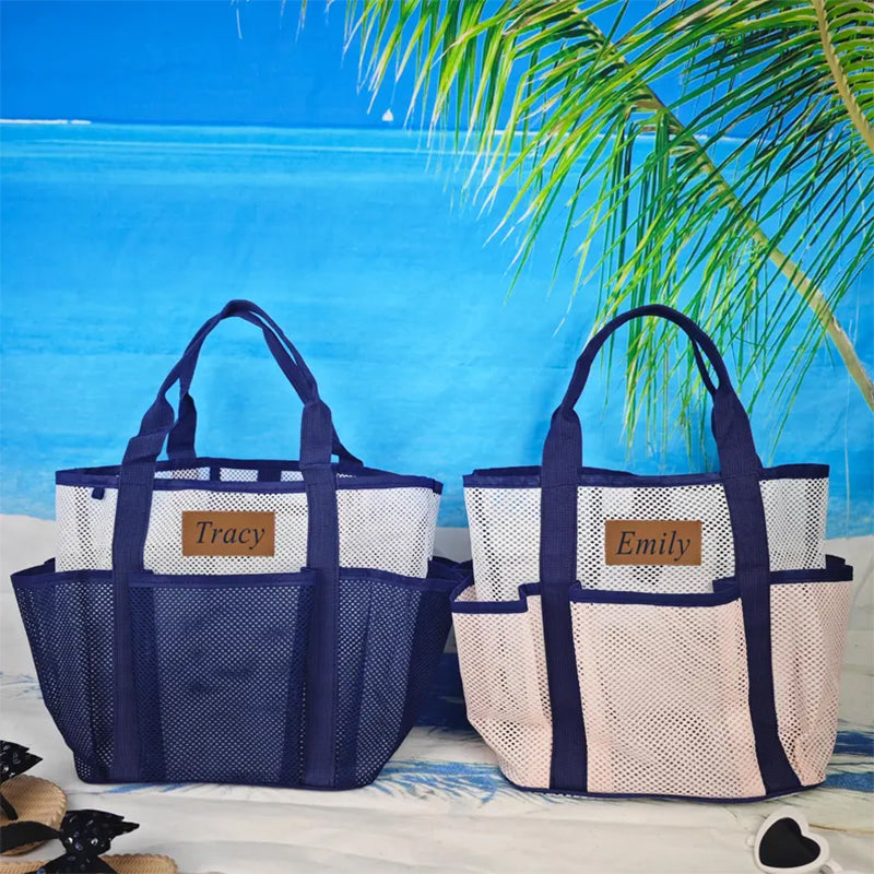 Personalized Beach Tote Bag,Beach Mesh Bag,Girls Travel Wash Bag