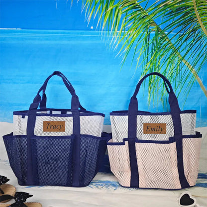 Personalized Beach Tote Bag,Beach Mesh Bag,Girls Travel Wash Bag