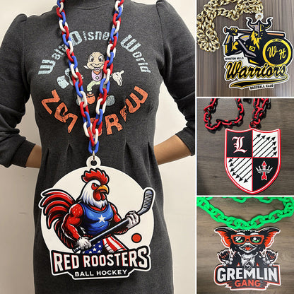 Any Logo Custom Sports Turnover Chain, Oversized Medallion, Team mascot