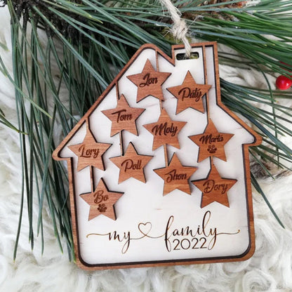 Personalized Christmas tree decor, Holiday wood ornament, Custom House