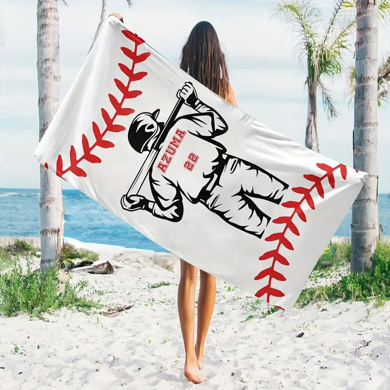 Themed Beach Towel - Personalized Name & Team Design-Customized Towel