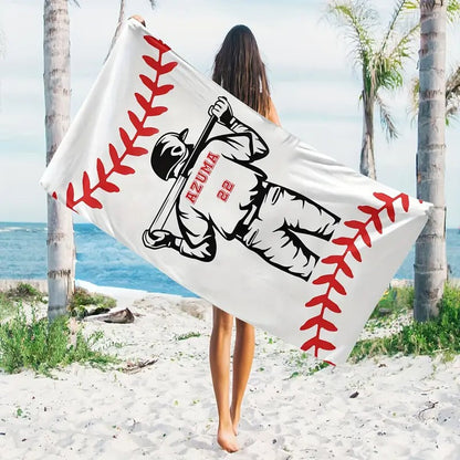 Themed Beach Towel - Personalized Name & Team Design-Customized Towel