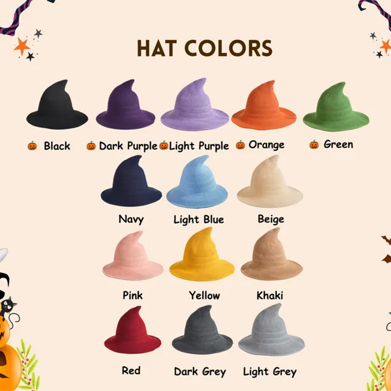 Custom Name Halloween Witch Hat, Personalized Kids Witch Hat