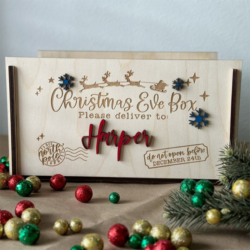 Personalized Christmas Eve Box, Wooden Christmas Box