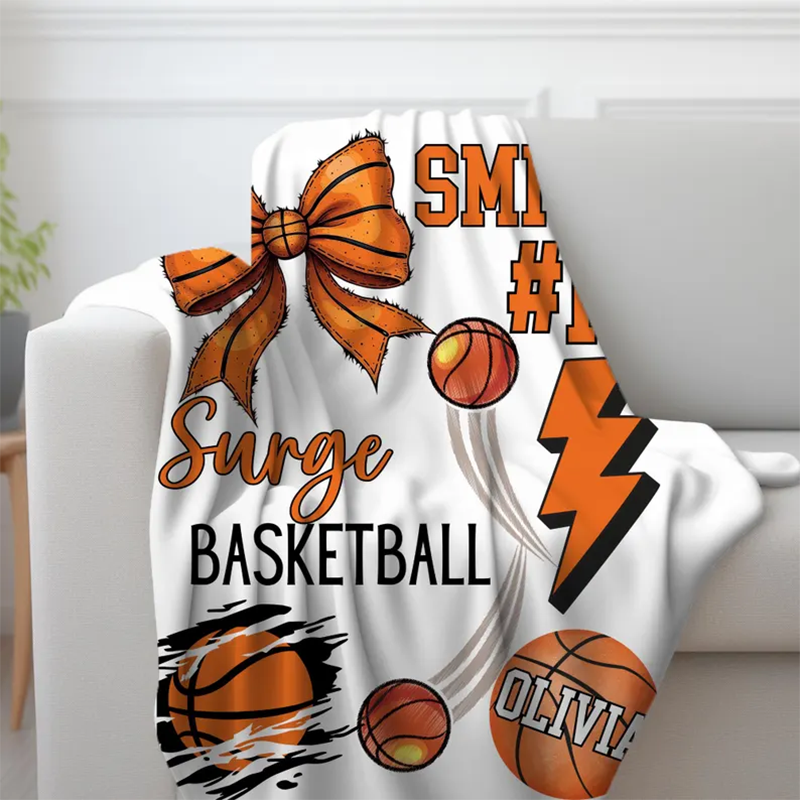 Personalized Sport Blanket: Custom Team Name & Number