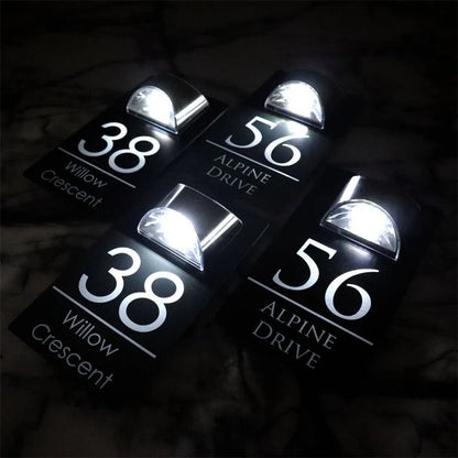 House Sign With Solar Light Door Number