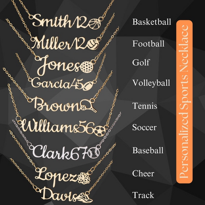 Personalized sports necklace, Sports lover gift necklace