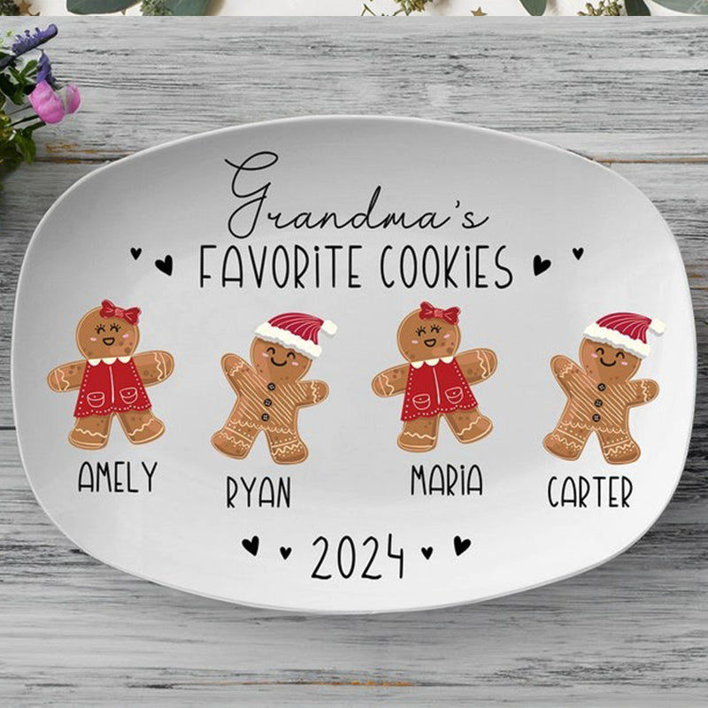 Personalized Gingerbread Christmas Plate, Grandma Plate
