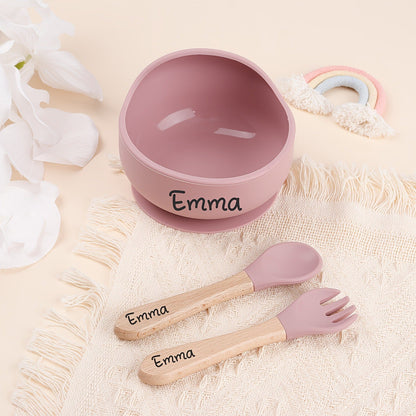 Personalized Microwave Safe Durable Silicone Feeding Bowl