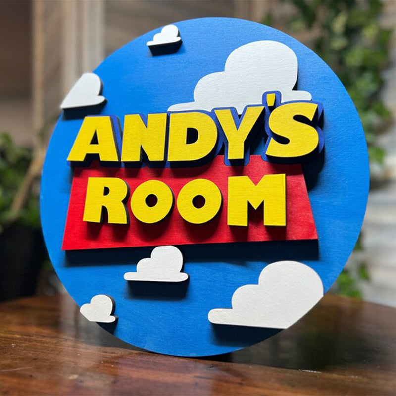 Handcrafted Customizable Toy Story Sign for Kid's Room