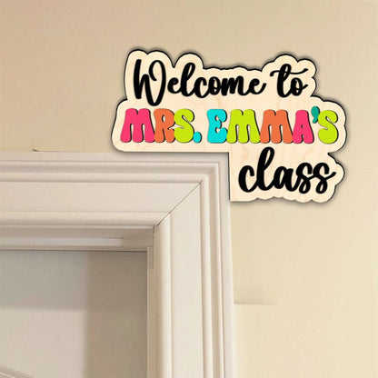 Cusstom Teacher Name Doorframe Corner Sign