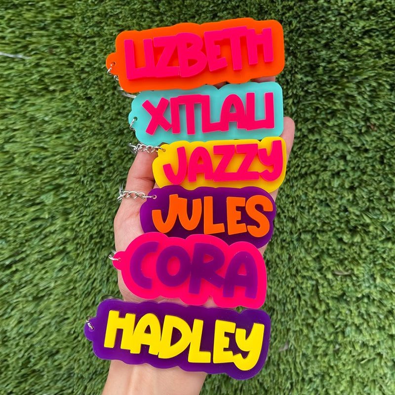 Backpack Name | Acrylic Keychain | Personalized Acrylic Name Tag