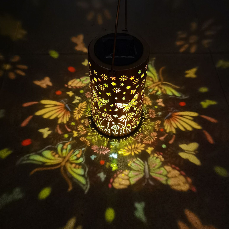 Metal Hanging Light, Shadow Casting Garden Decor