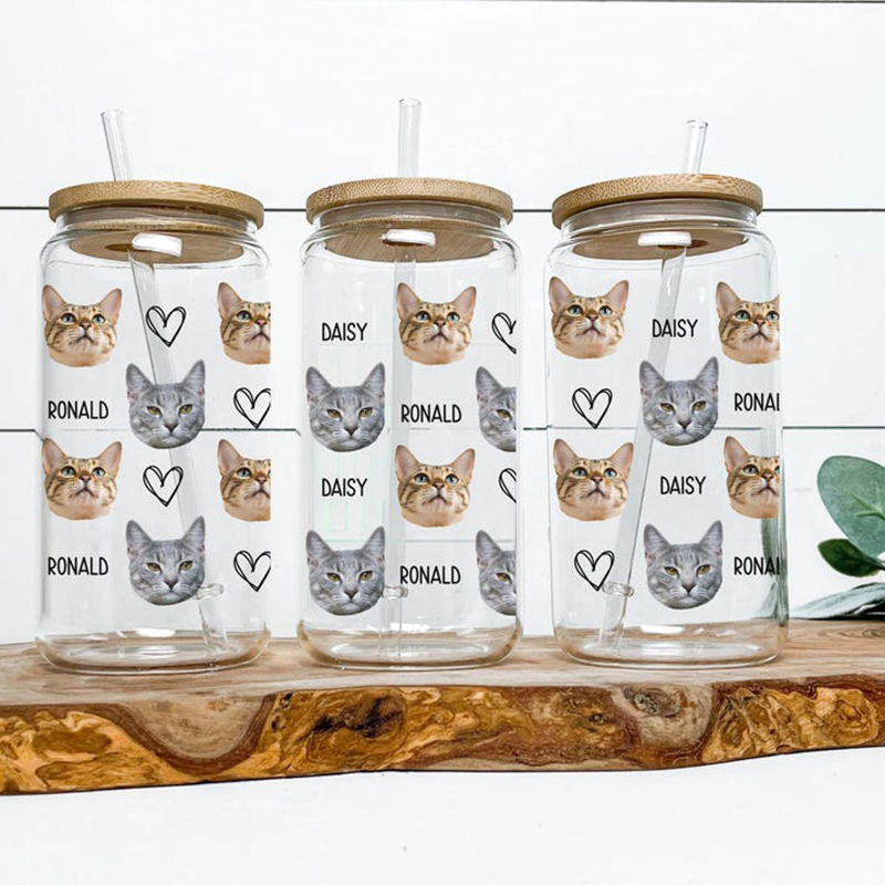 Personalized Pet Photo Glass Cup