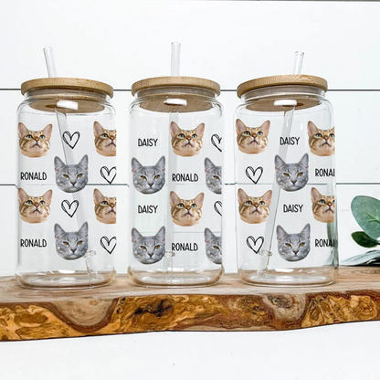 Personalized Pet Photo Glass Cup