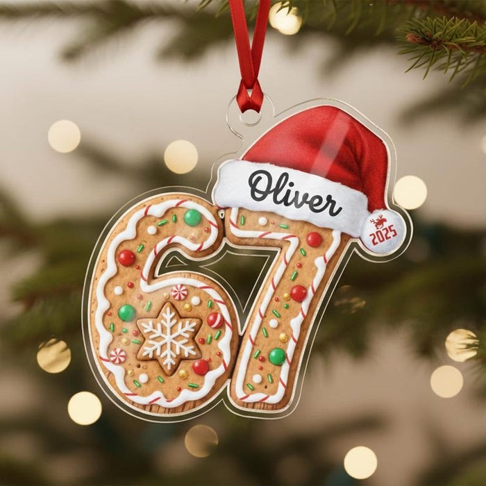 Custom Six Seven Ornament, Teen Slang Ornament, Funny Teenager Ornament