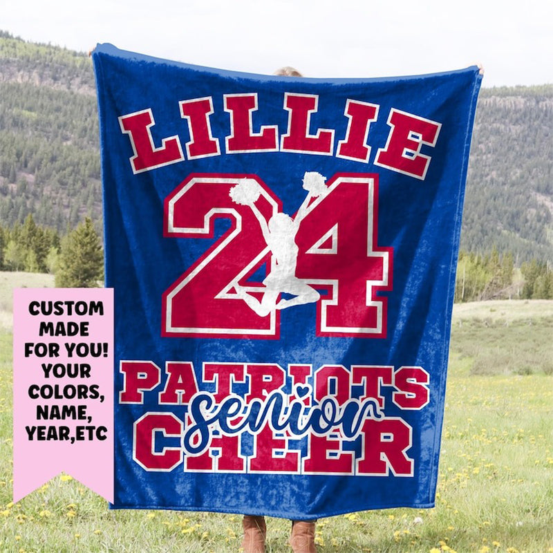 Personalized Cheer Blanket, Senior Night Gift