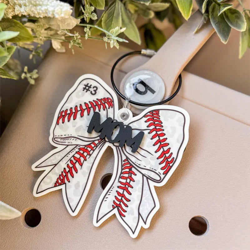 Softball Baseball Bogg Bag Tag, Softball Mom Bag Tassel and Charm