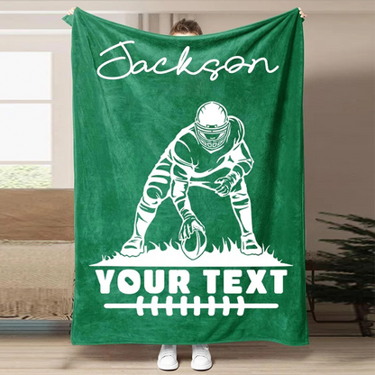 Football Customized Name and Number Blanket