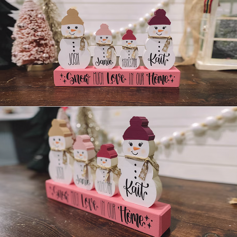 Personalized Snowman Block - Chunky Snowman Blocks