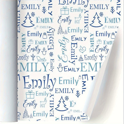 Personalized Text Wrapping Paper, Name Custom Birthday Wrapping Paper