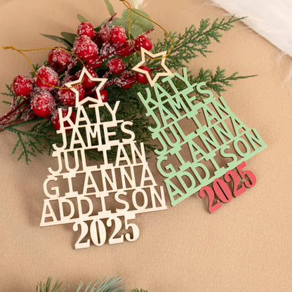 Family Christmas Ornament, Custom Christmas Tree Name Decoration