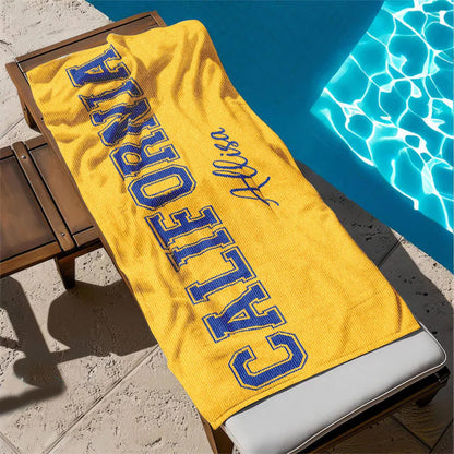 Custom College Beach Towel, Graduation Gift, Baseball Team