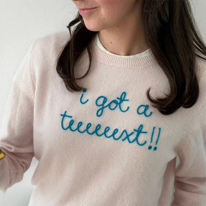 Customized CASHMERE Sweater, Embroidered Cashmere Clothing for Women