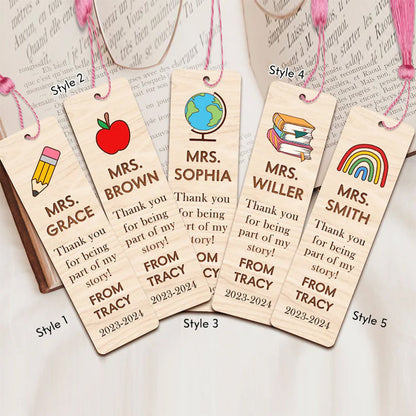 Personalized Teacher Bookmark Gift, Teacher Appreciation