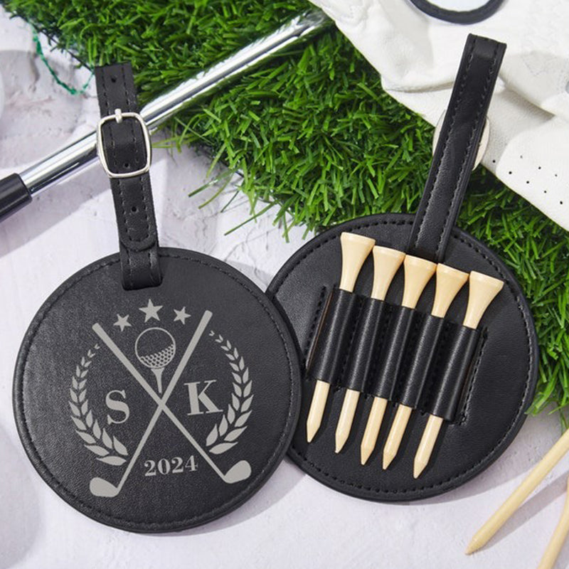 Personalized Fathers Day Gift Golf,Best Dad By Par Golf Tee Holder-Golf Bag Tag Golf Coach Gift