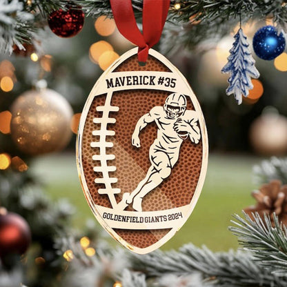 American Football Player Ornament, Football Fan Gift