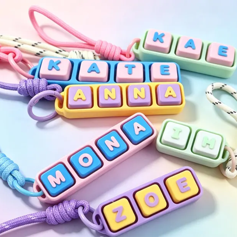 Name Clicker Fidget Keychain- Clicky or Silent!| Personalized keyboard Clicker FidgetToy