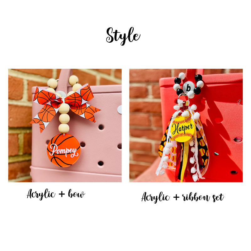 Basketball Baseball Softbal Bag Charm, ANY SPORT CHARM