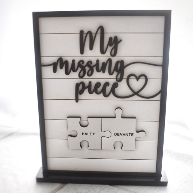 Personalized Engraved Wooden Sign Mothers Day Puzzle Sign Fathers Day Gift Valentines Day Sign Significant Other Gift