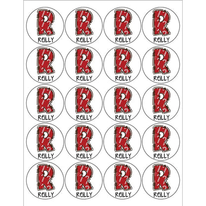 Personalized Round Name Stickers for Christmas Gifts