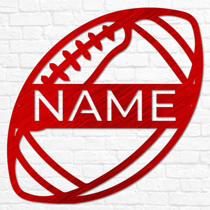 Personalized USA Football Metal Wall Art, Football Sign