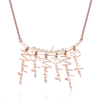 Personalized Names Hanging Family Necklace