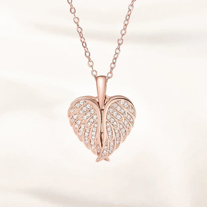 Personalized  Angel Wing Photo Locket Necklace