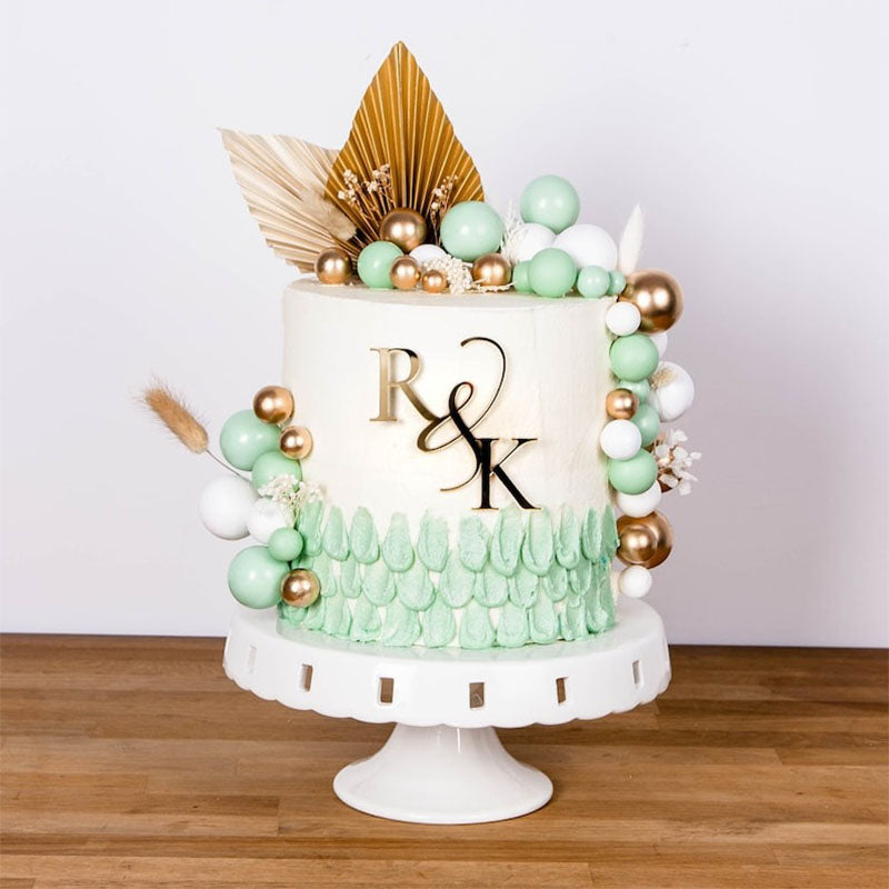Initials Wedding Cake Charm, Monogram Cake Charm