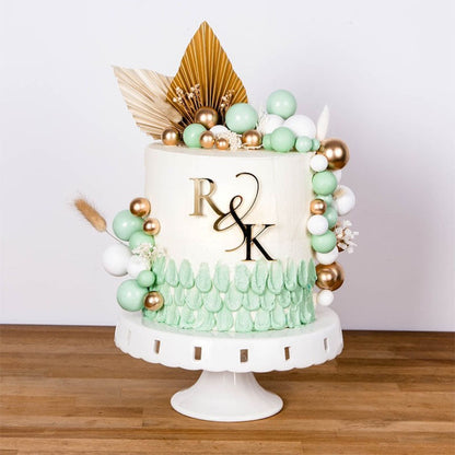 Initials Wedding Cake Charm, Monogram Cake Charm