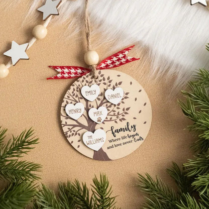 Personalized Family Tree Ornament, Family Gift